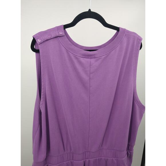 Nike Womens Varsity Shorts Romper Plus 3X Stretch Cotton Terry‎ Purple Nebula - Picture 9 of 12